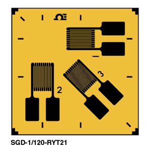 0º/45º/90º 3-Element Strain Gauge Rosette
 | SGD-3/120-RYT21