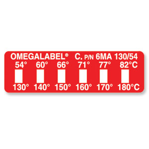 Non-Reversible OMEGALABEL™ Temperature Monitors, Models 6MA-(*) and 6MB-(*) | 6M Series