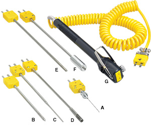 Quick Connect Surface Thermocouple Probes with Miniature Connectors, Retractable Cable and Utility Handle | HYP5, SMP-NP, SMP-RT, SMP-AP, SMP-HT and 88000-RSC 